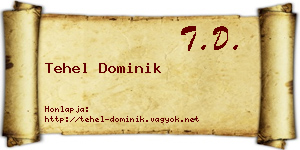 Tehel Dominik névjegykártya